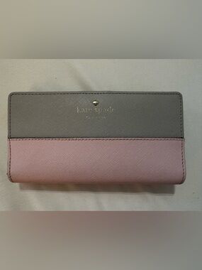 Kate Spade Pink and Gray Bifold Wallet